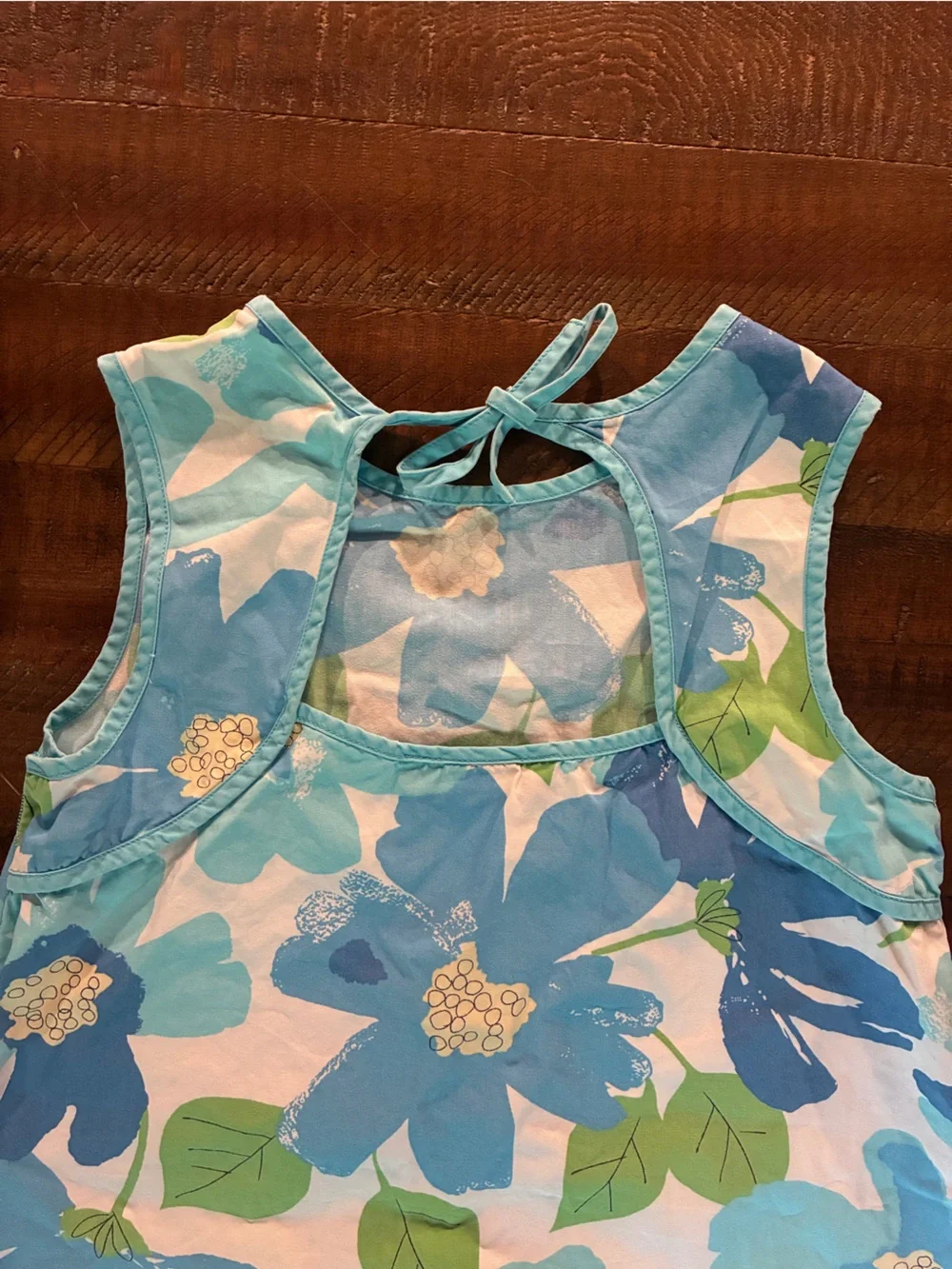 Gymboree Blue and Green Floral Sleeveless Dress